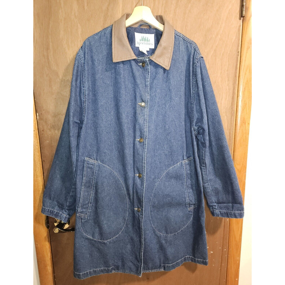 Sportables Y2K Jean Chore Jacket *EUC*‎ Medium Vented Button-Up 90's Oversized